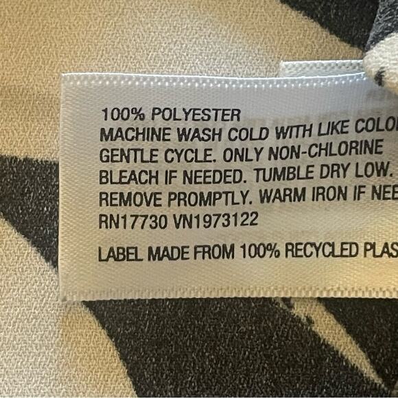 A New Day black white floral flower button-down long sleeve mini dress small b9 - Picture 4 of 6